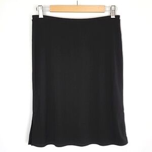 Banana Republic Black Knee-Length  Lightweight Stretch Side Slits Skirt Sz Small